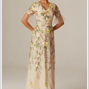 Floral Embroidered Cream Dress